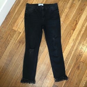 Free People Black Fringe Jeans 61502-16515125